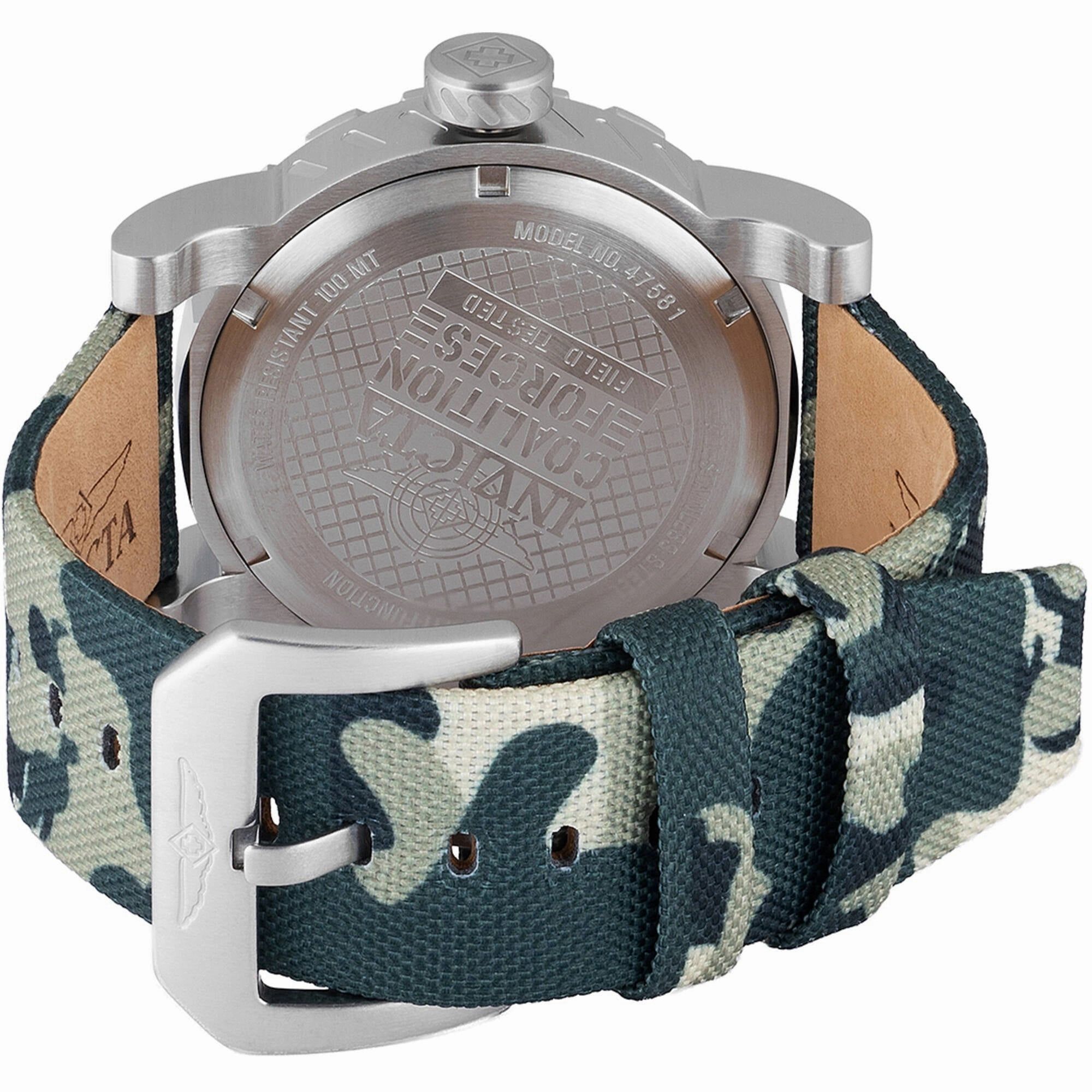 Invicta Men's Watch - I-Force Quartz Black Dial Camouflage and Green Strap | 47581
