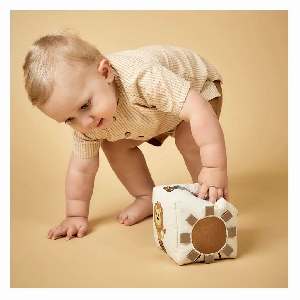 Jasmin Fabric Cube - Creme Circus