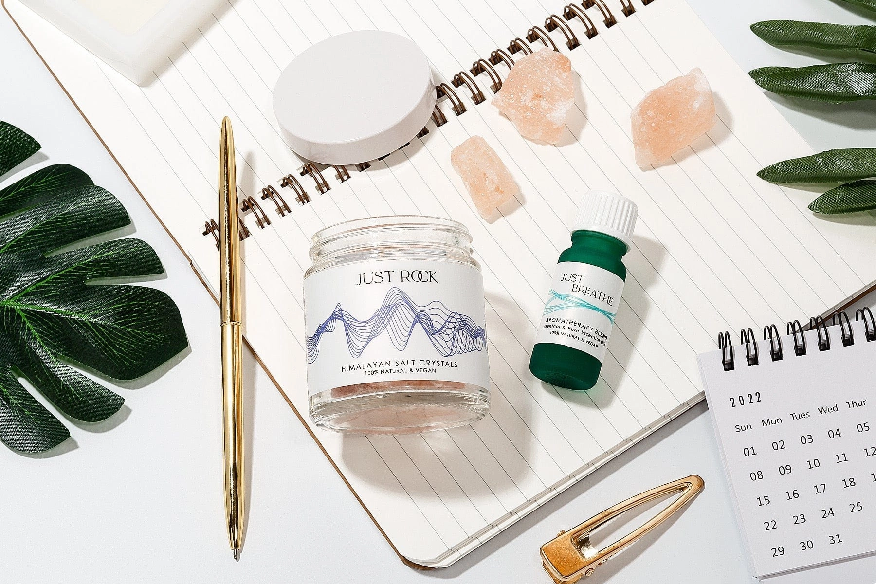 Just Breathe Pure Essential Oil & Himalayan Salt Crystals Gift Set | Aromatherapy Blend