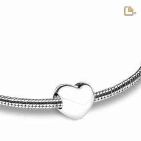 LoveHeart Sterling Silver Cremation Bracelet Bead