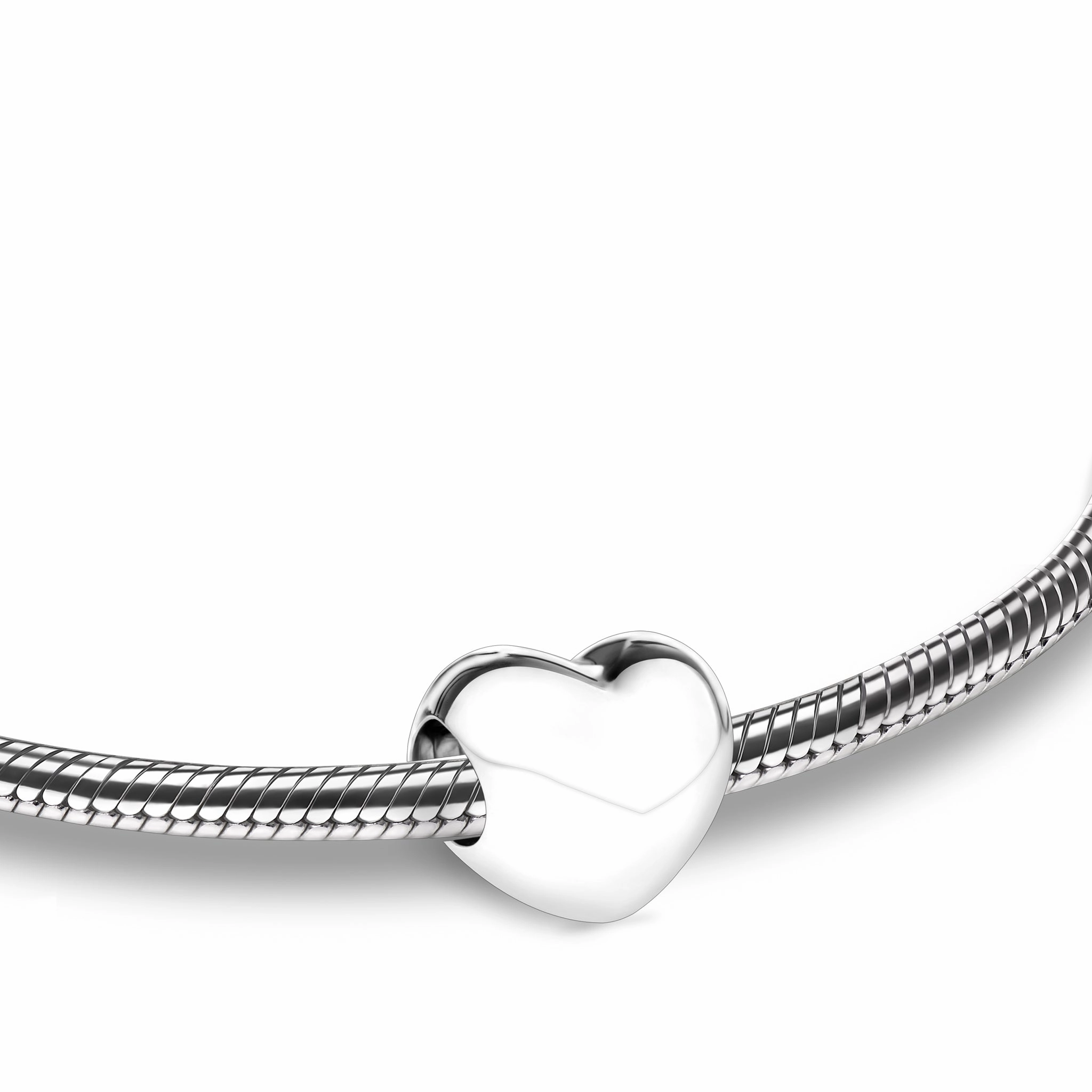 LoveHeart Sterling Silver Cremation Bracelet Bead
