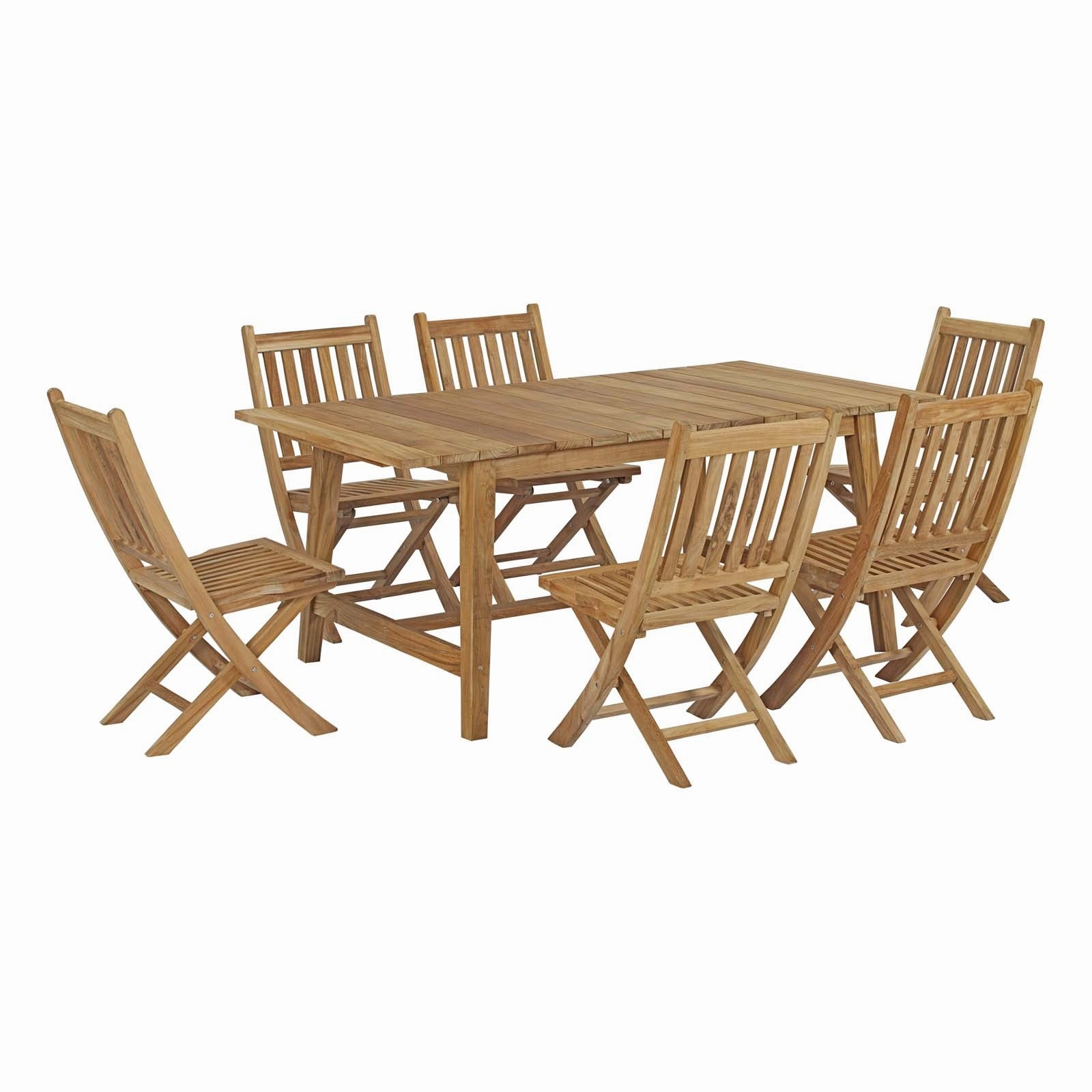 Marina 7 Piece Outdoor Patio Teak Dining Set by Modway