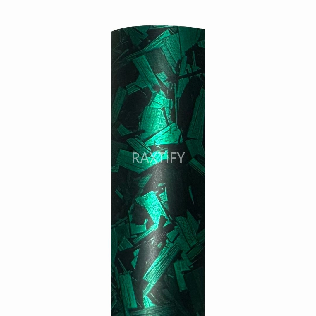 Matte Camouflage Black Green Forged Carbon Vinyl Wrap