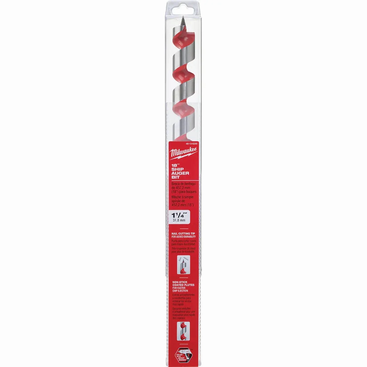 Milwaukee 48-13-6250   -  1-1/4″ x 18″ Auger Bit