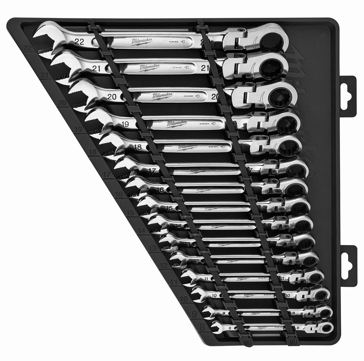 Milwaukee 48-22-9513 - 15pc Metric Flex Head Ratcheting Combination Wrench Set