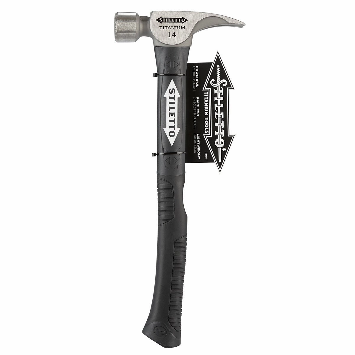 Milwaukee TI14MC-F - 14 oz Titanium Milled Face Hammer with 18 in. Hybrid Fiberglass Handle