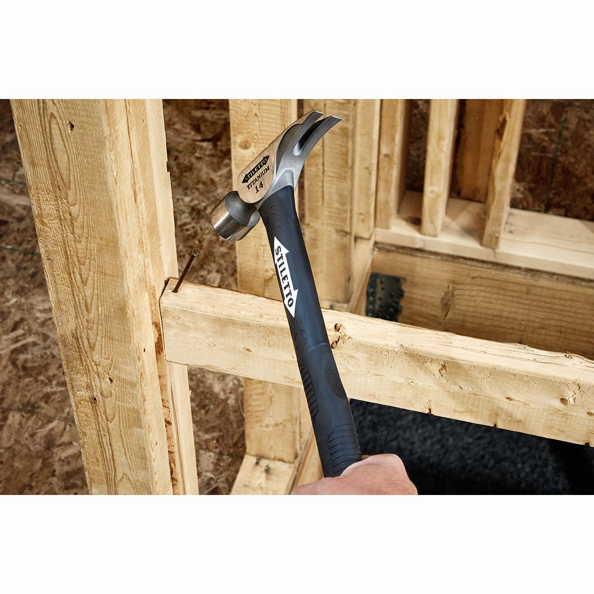Milwaukee TI14MC-F - 14 oz Titanium Milled Face Hammer with 18 in. Hybrid Fiberglass Handle