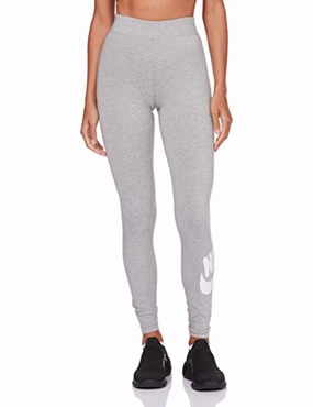 Nike Damen Sportswear Essential Tights. Dark Grey Heather/White. M