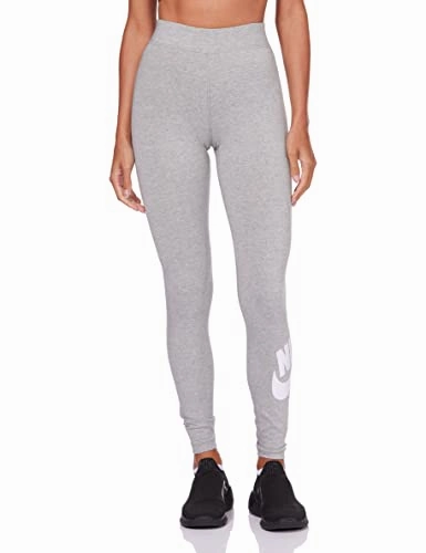 Nike Damen Sportswear Essential Tights. Dark Grey Heather/White. M