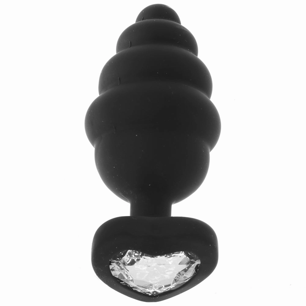 Ouch! Extra Large Ribbed Diamond Heart Plug