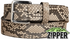 Python Snakeskin Money Belt With 25" Zipper 1.50" Wide