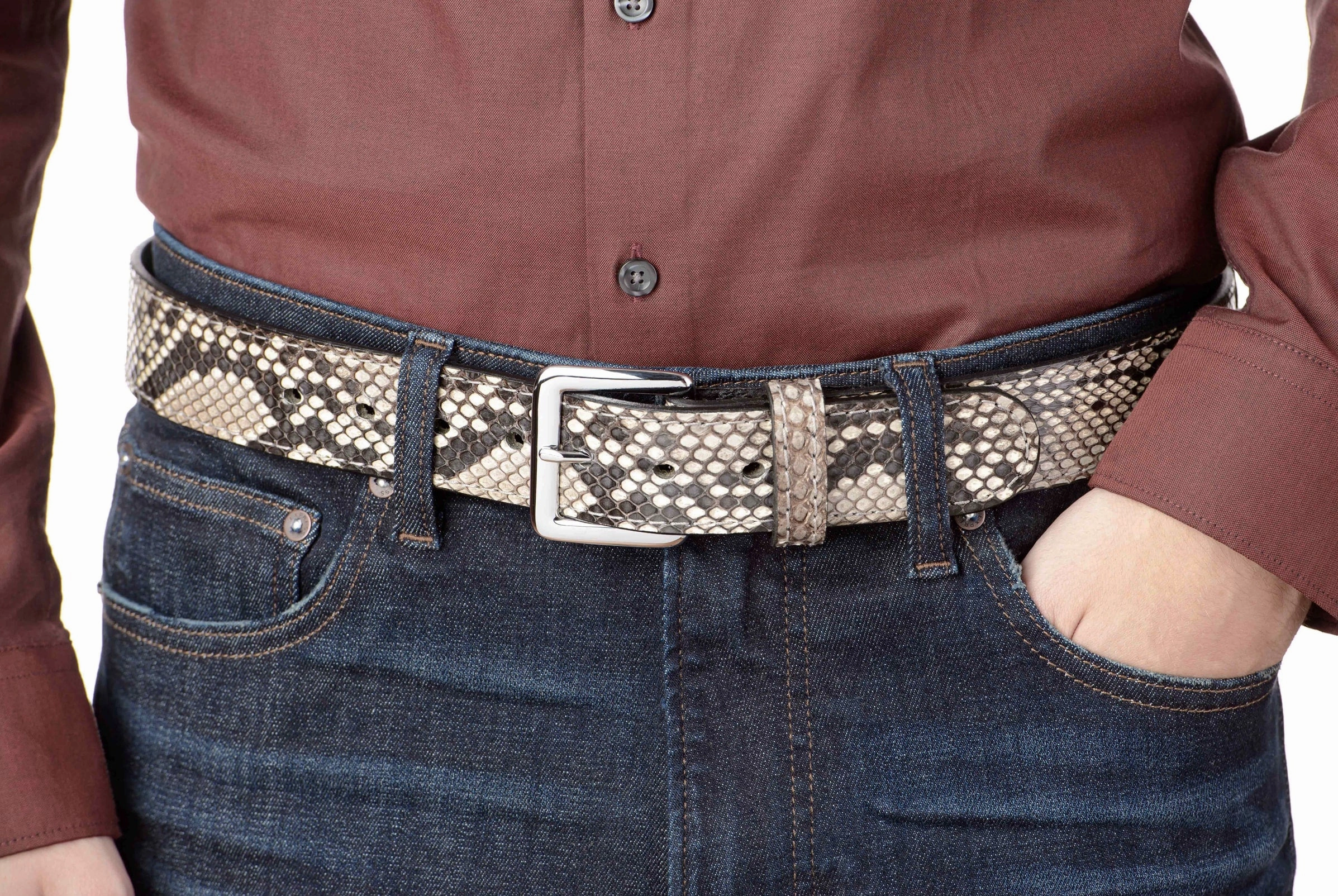 Python Snakeskin Money Belt With 25" Zipper 1.50" Wide
