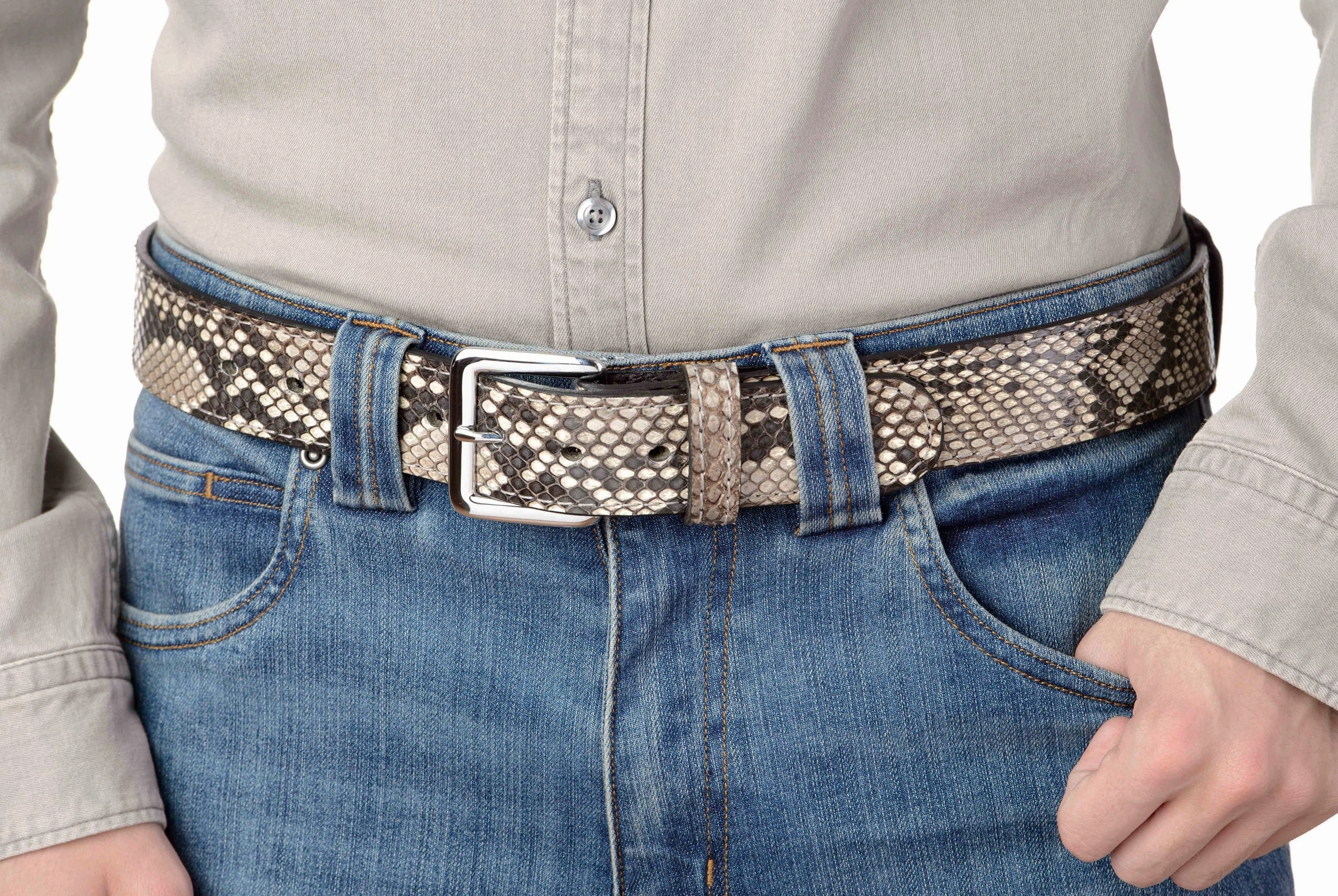 Python Snakeskin Money Belt With 25" Zipper 1.50" Wide