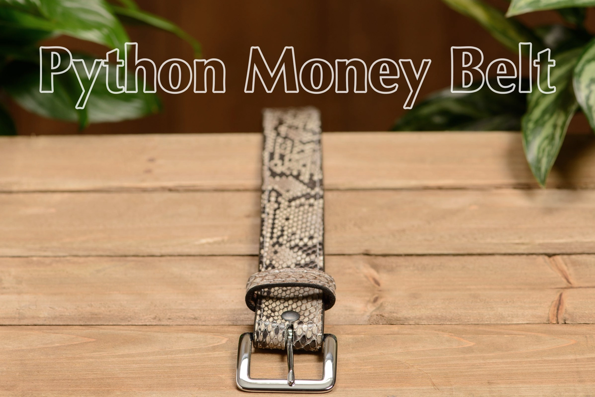 Python Snakeskin Money Belt With 25" Zipper 1.50" Wide