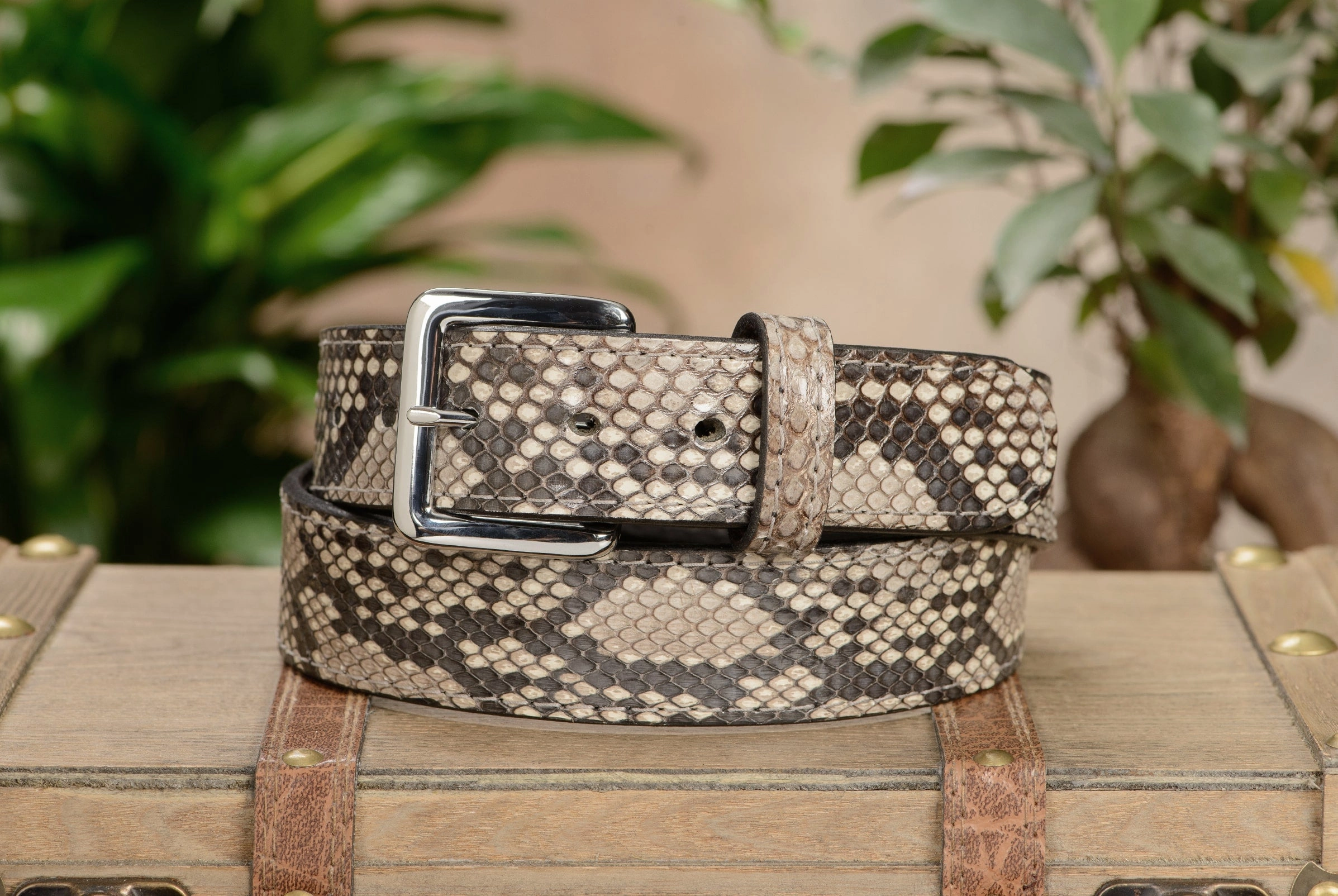 Python Snakeskin Money Belt With 25" Zipper 1.50" Wide