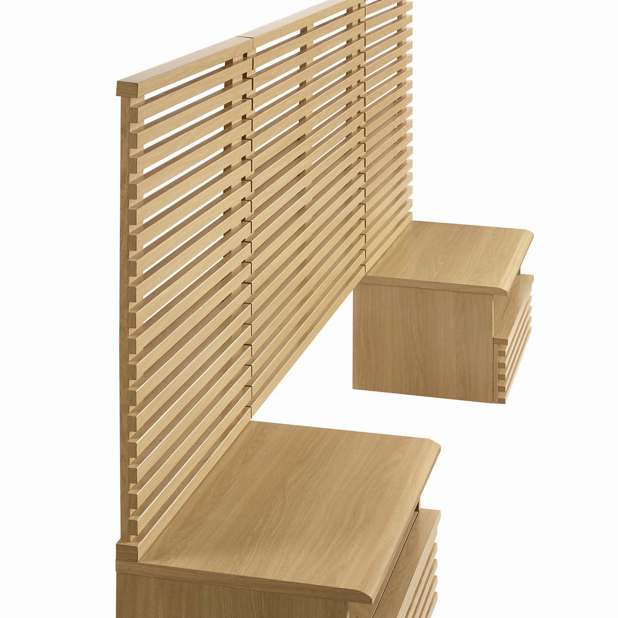 Render Wall Mount Headboard and Modern Nightstands by Modway