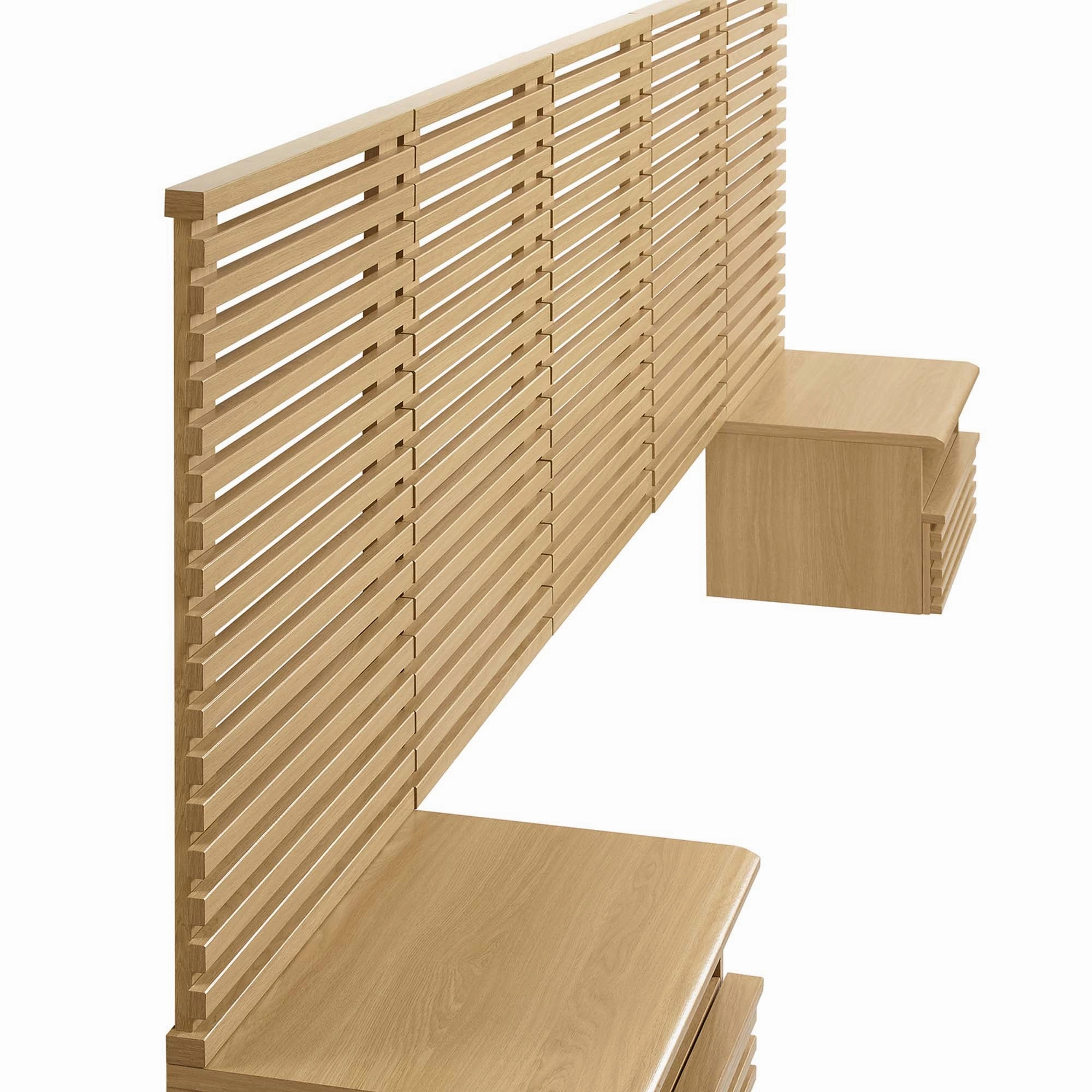 Render Wall Mount Headboard and Modern Nightstands by Modway
