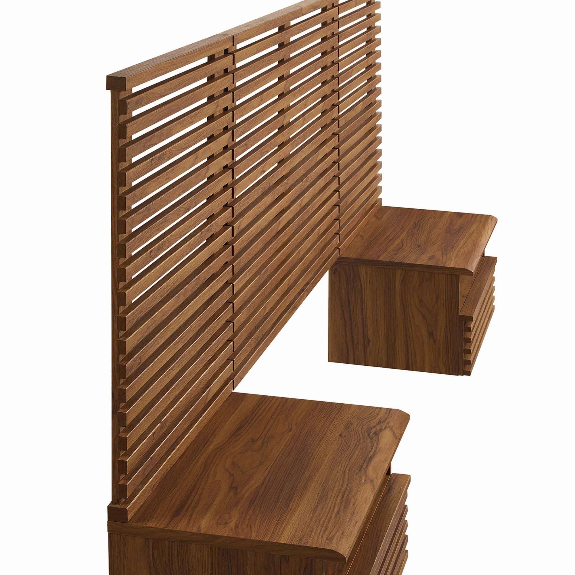 Render Wall Mount Headboard and Modern Nightstands by Modway
