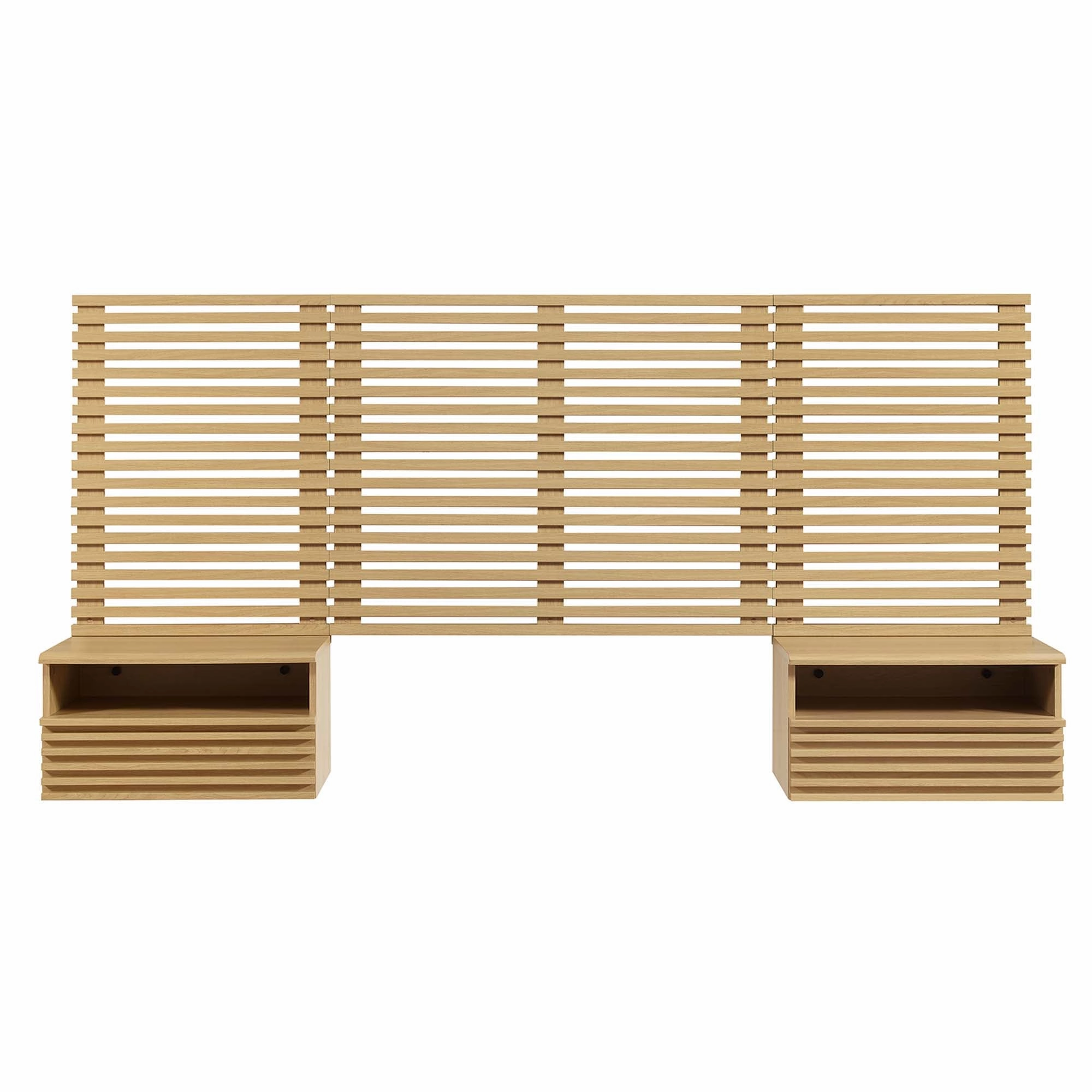 Render Wall Mount Headboard and Modern Nightstands by Modway