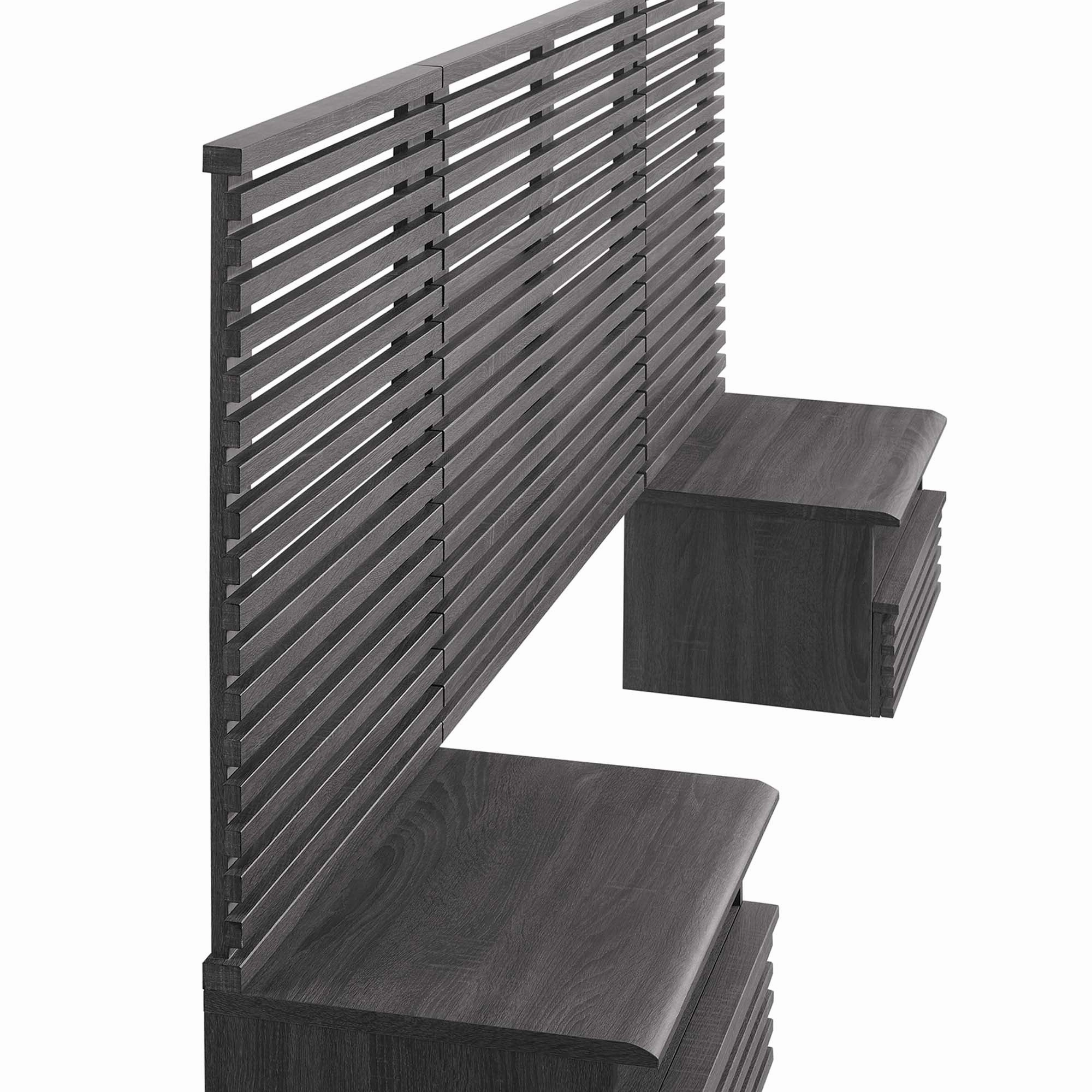 Render Wall Mount Headboard and Modern Nightstands by Modway