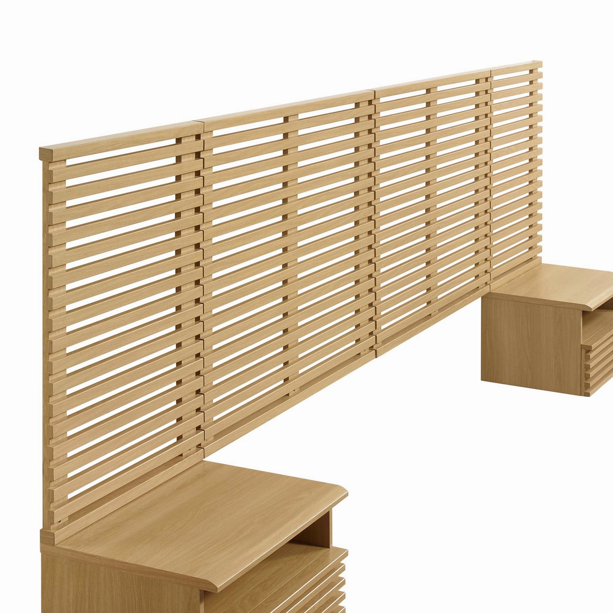 Render Wall Mount Headboard and Modern Nightstands by Modway