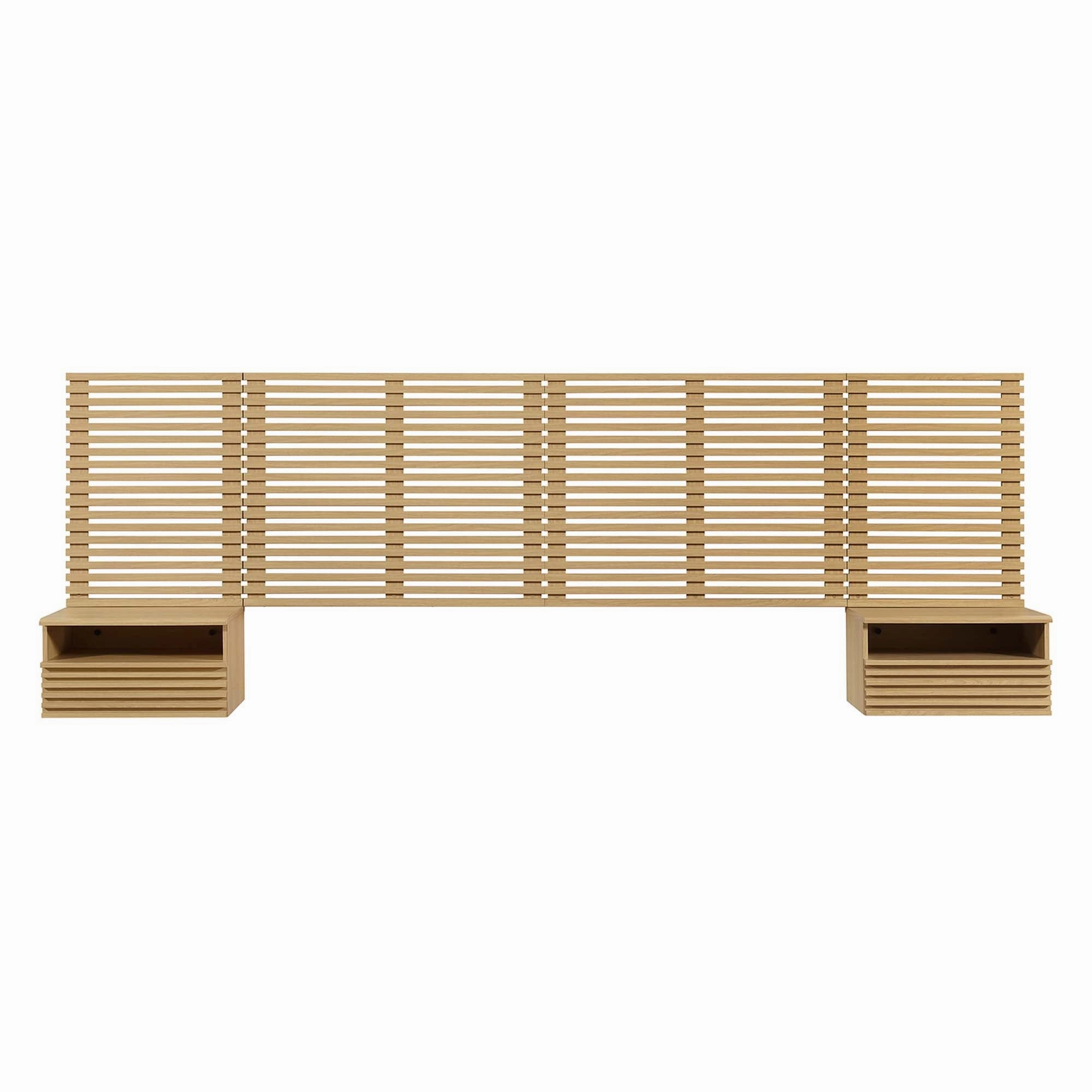 Render Wall Mount Headboard and Modern Nightstands by Modway