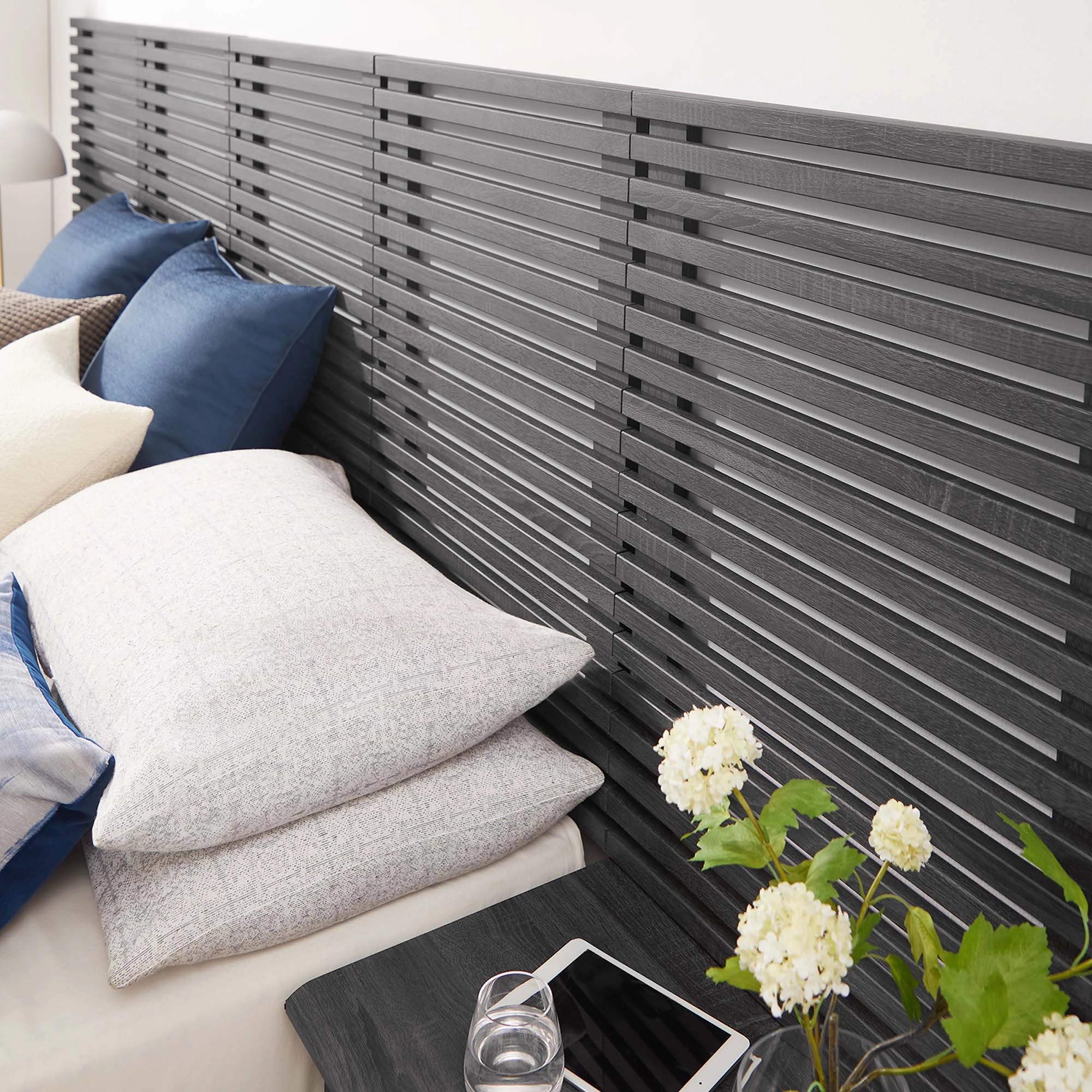 Render Wall Mount Headboard and Modern Nightstands by Modway