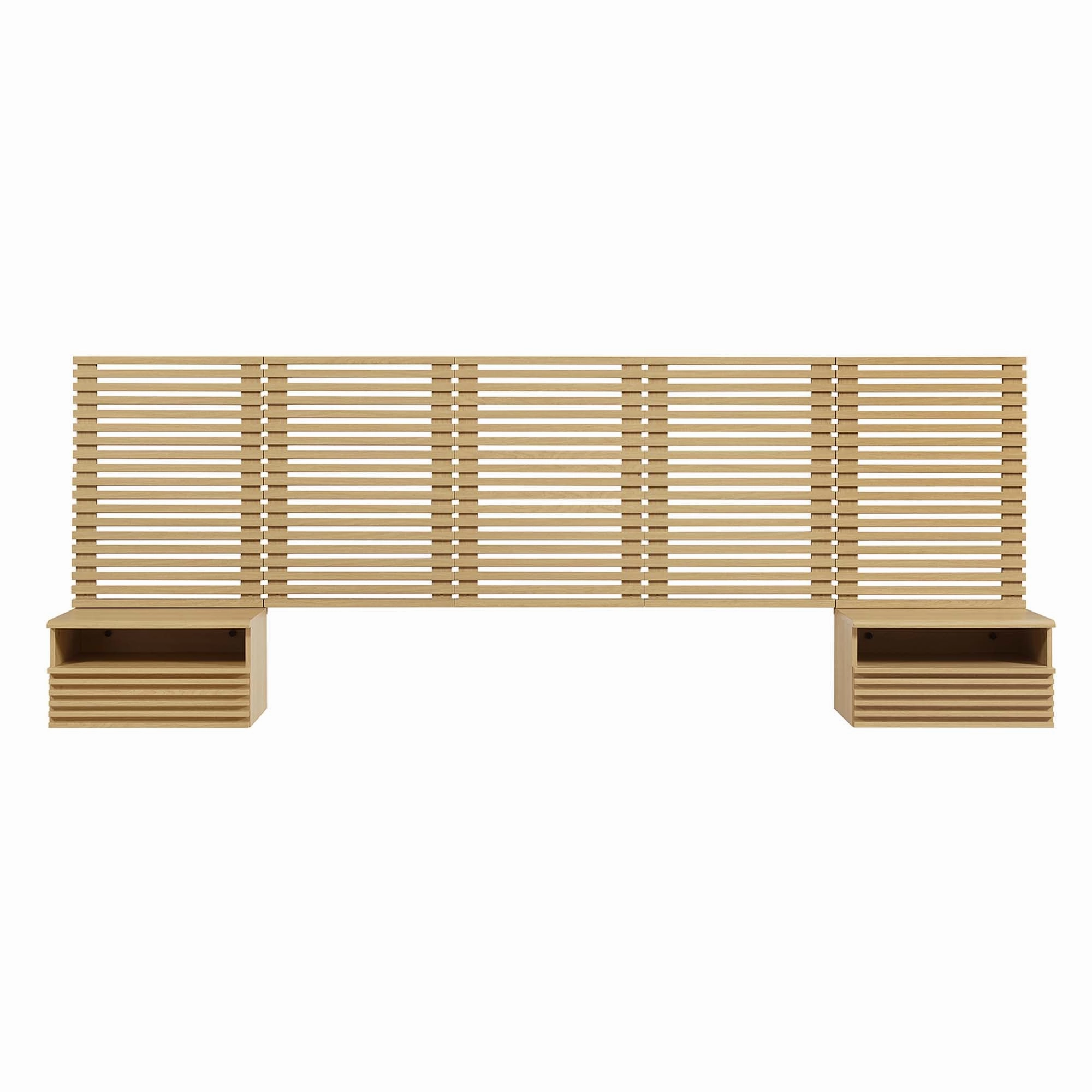 Render Wall Mount Headboard and Modern Nightstands by Modway