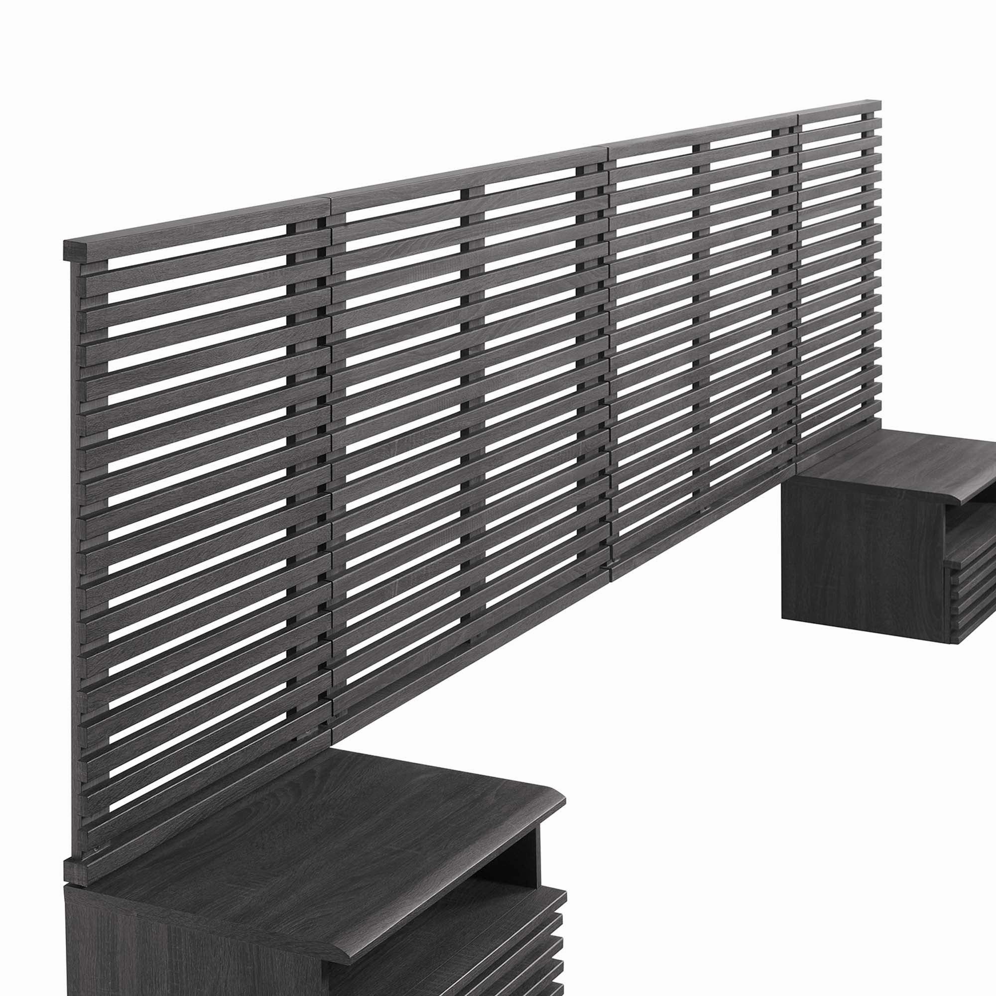 Render Wall Mount Headboard and Modern Nightstands by Modway