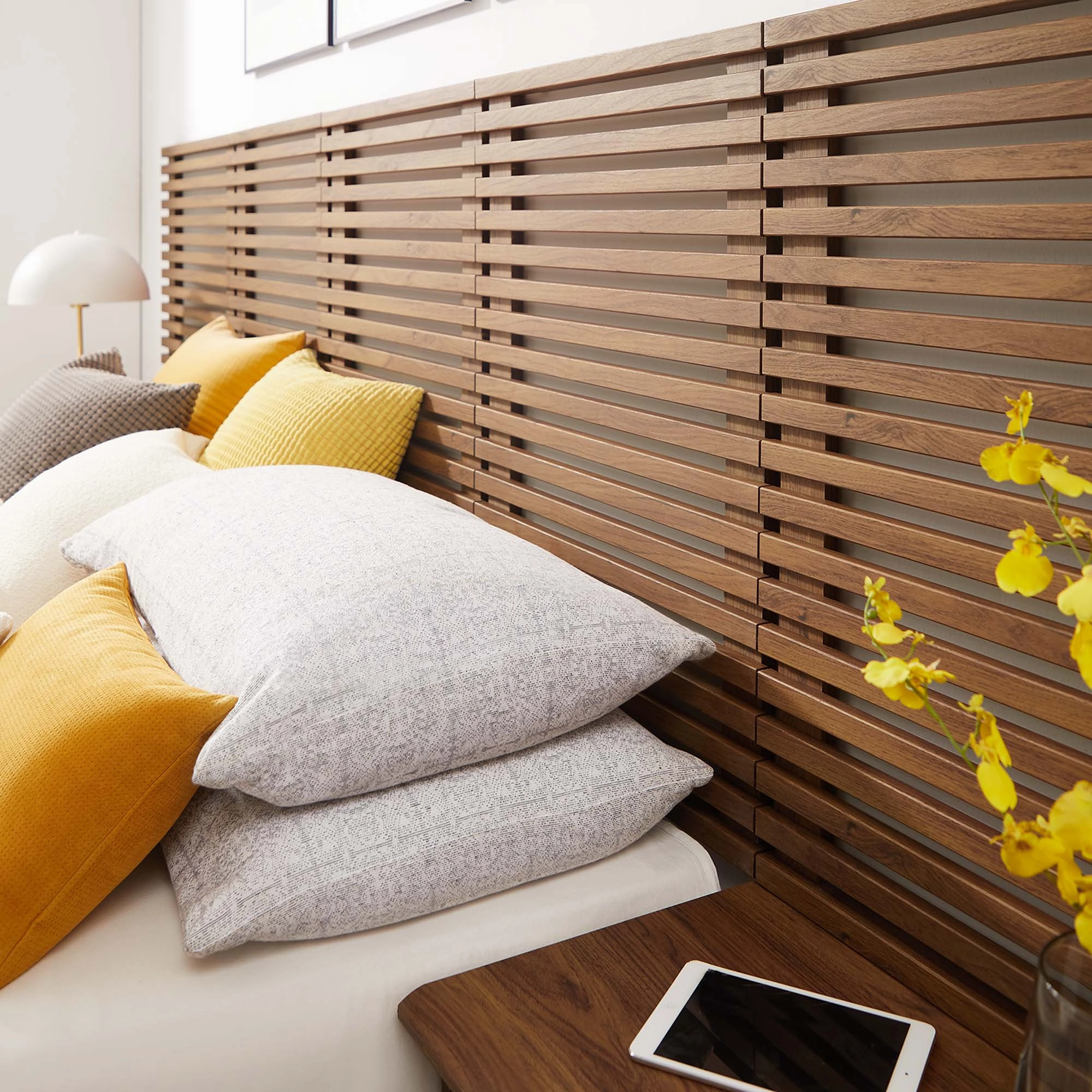 Render Wall Mount Headboard and Modern Nightstands by Modway