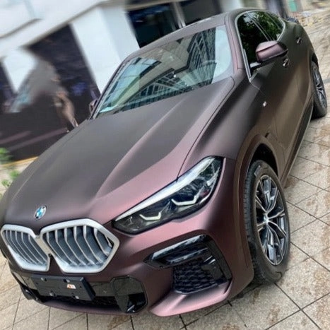 Satin Chrome Black Red Vinyl Wrap