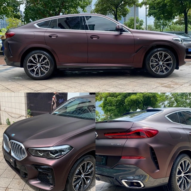 Satin Chrome Black Red Vinyl Wrap