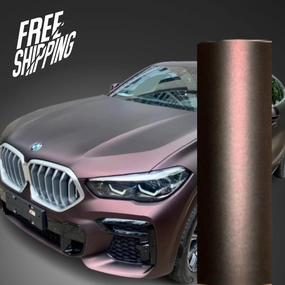 Satin Chrome Black Red Vinyl Wrap
