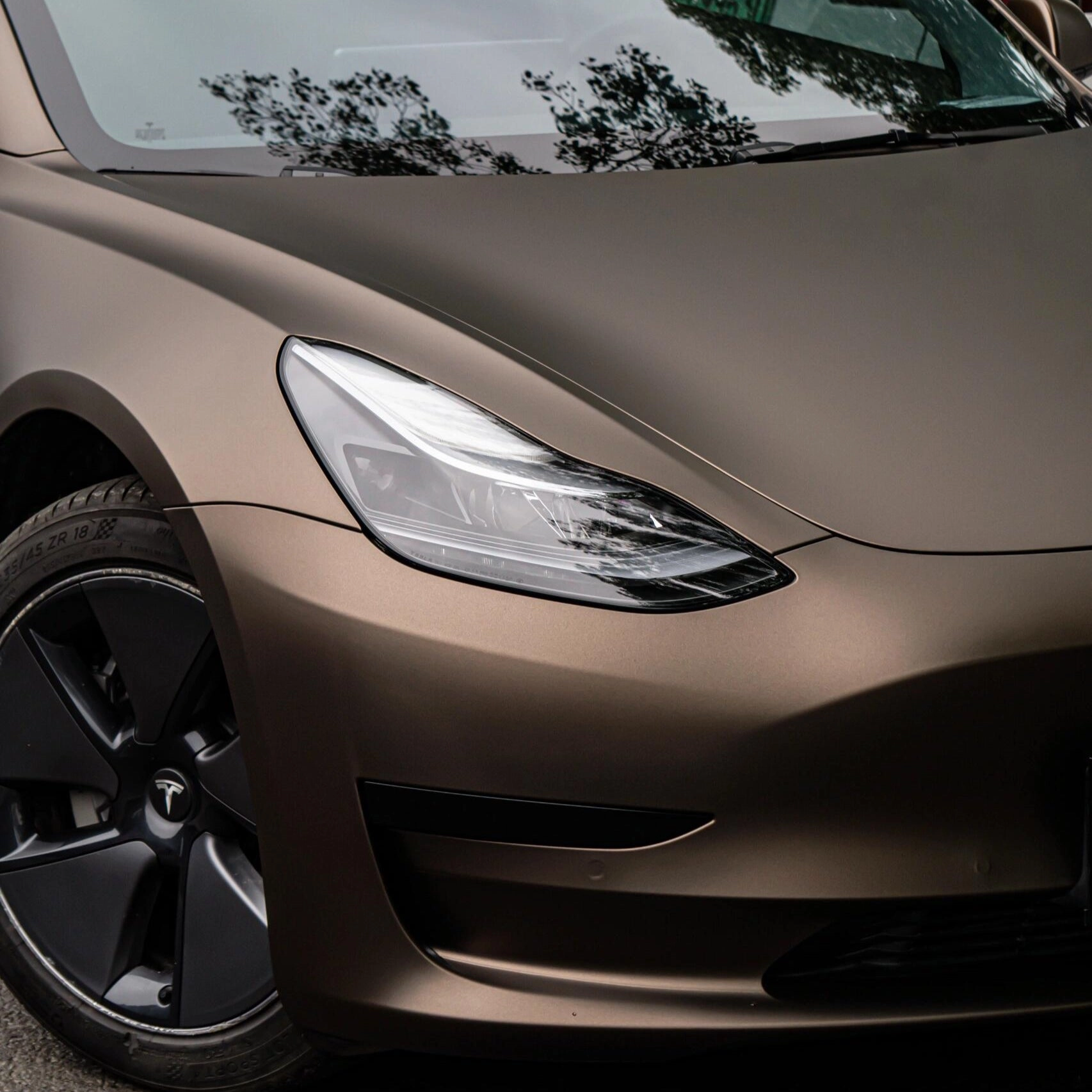 Satin Chrome Obsidian Gray Car Wrap