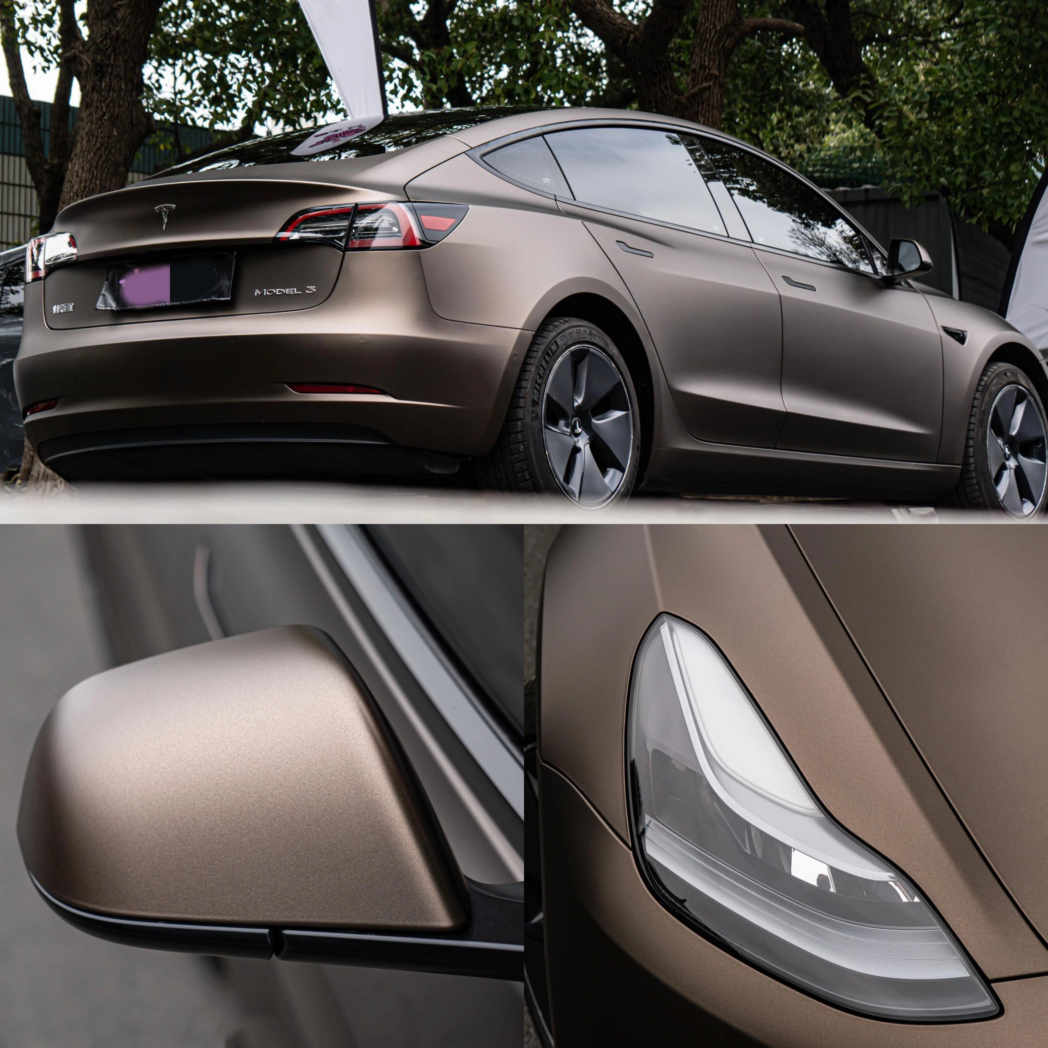 Satin Chrome Obsidian Gray Car Wrap