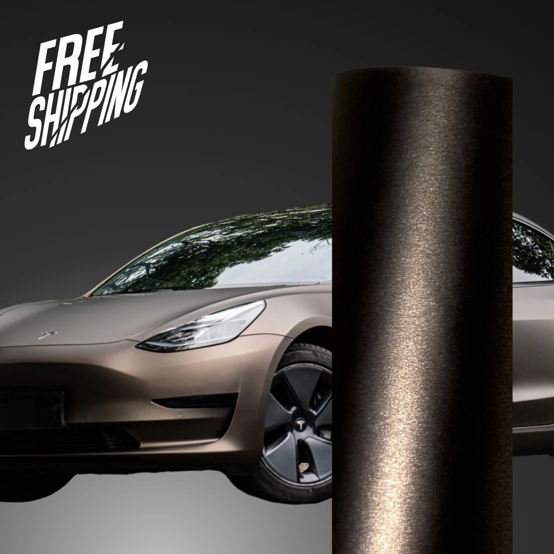 Satin Chrome Obsidian Gray Car Wrap