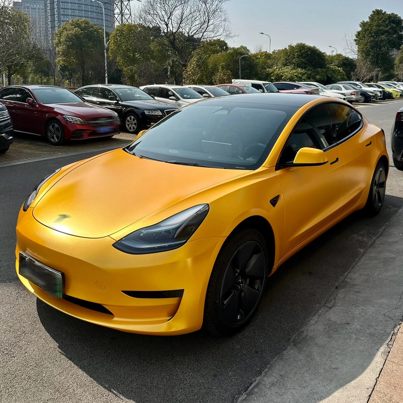 Satin Metallic Golden Yellow Vinyl Wrap