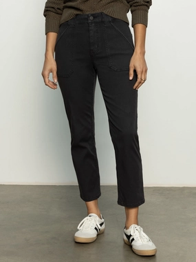 Sculpted Hayden Standard Rise Straight Crop Pant Black