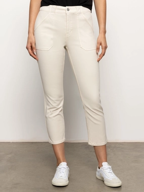Sculpted Hayden Standard Rise Straight Crop Pants Light Oat