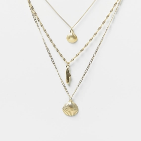 Shell Necklace Combo in Gold