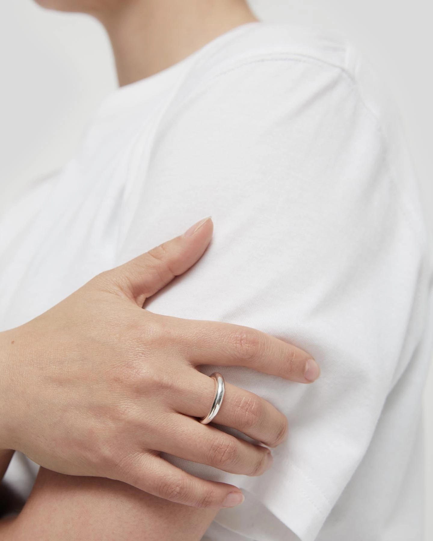 Snake Ring Thin Polished Silver