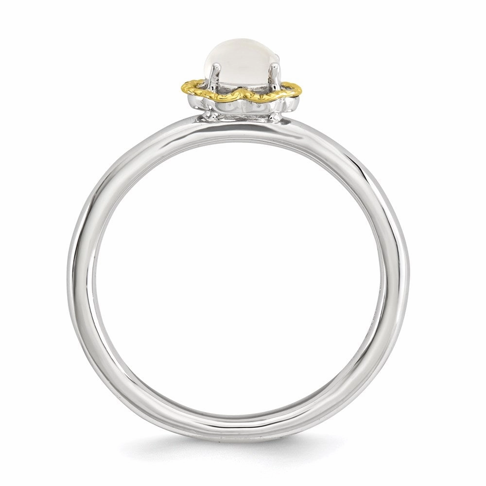 Sterling Silver & 14k Stackable Expressions Moonstone Polished Ring | QSK907