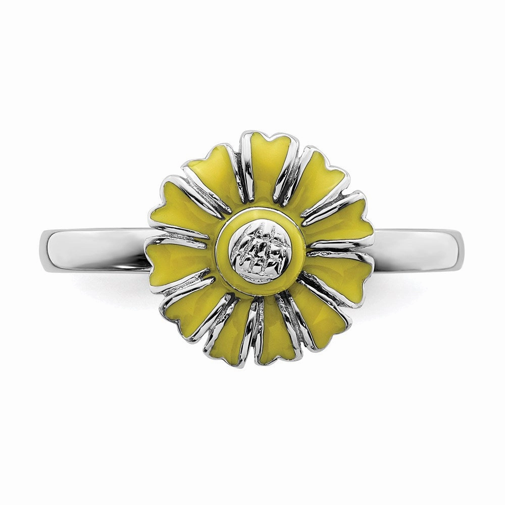 Sterling Silver Stackable Expressions Daisy Ring | QSK930
