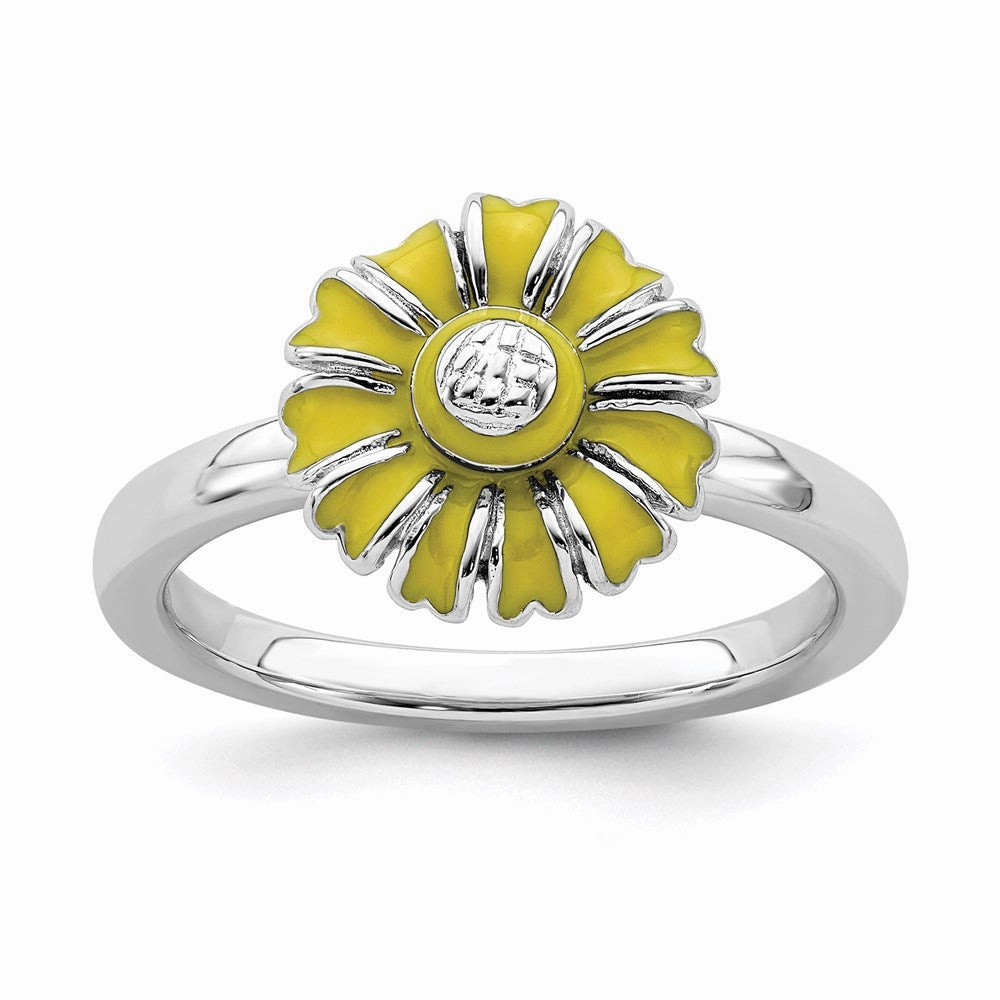 Sterling Silver Stackable Expressions Daisy Ring | QSK930