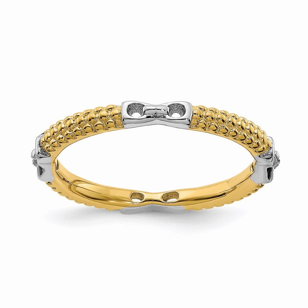 Sterling Silver Stackable Expressions Gold-plated Polished Ring | QSK2036