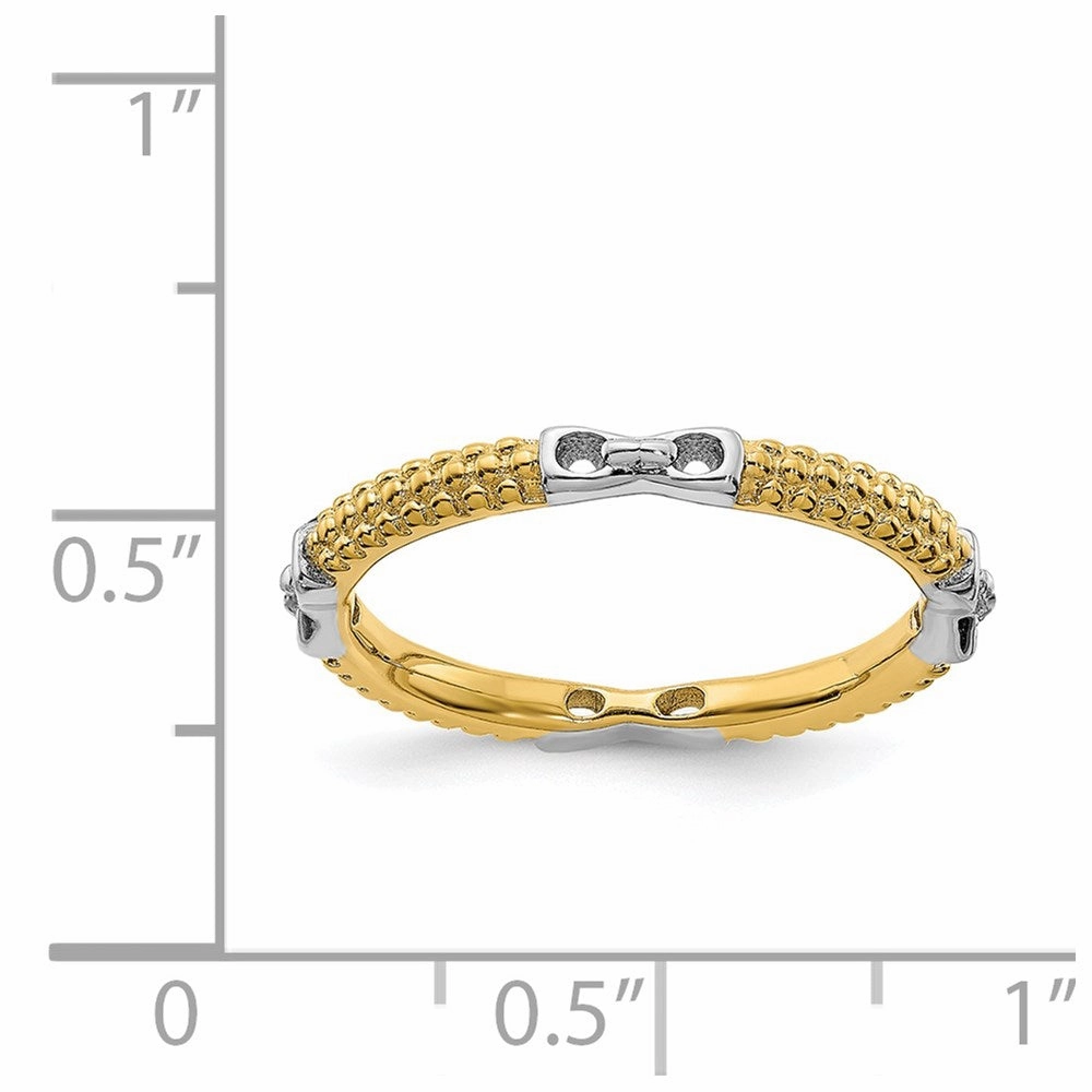 Sterling Silver Stackable Expressions Gold-plated Polished Ring | QSK2036