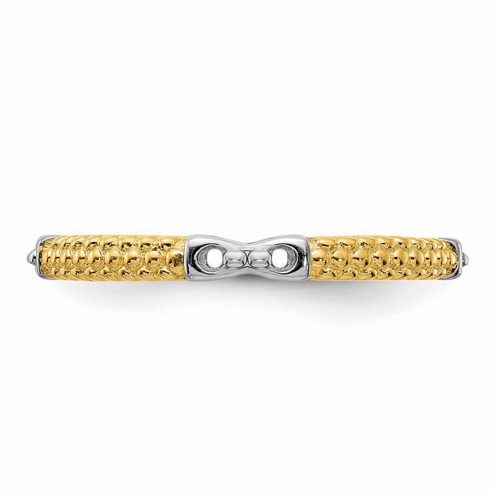 Sterling Silver Stackable Expressions Gold-plated Polished Ring | QSK2036