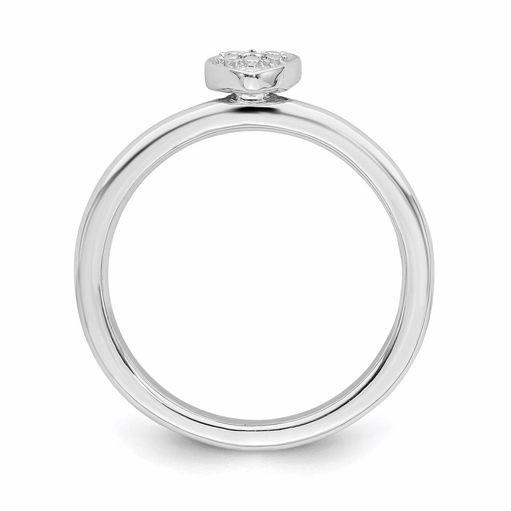 Sterling Silver Stackable Expressions Polished Diamond Heart Ring | QSK1867