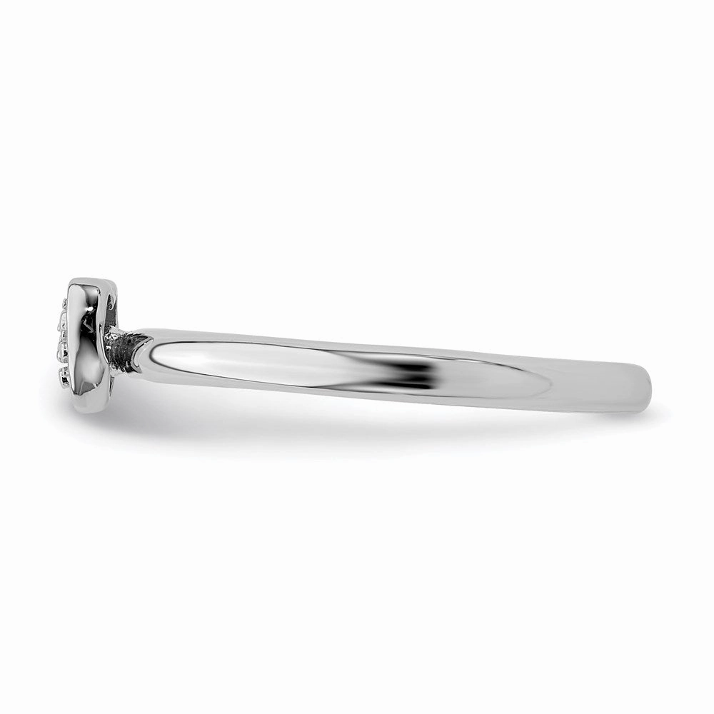 Sterling Silver Stackable Expressions Polished Diamond Heart Ring | QSK1867