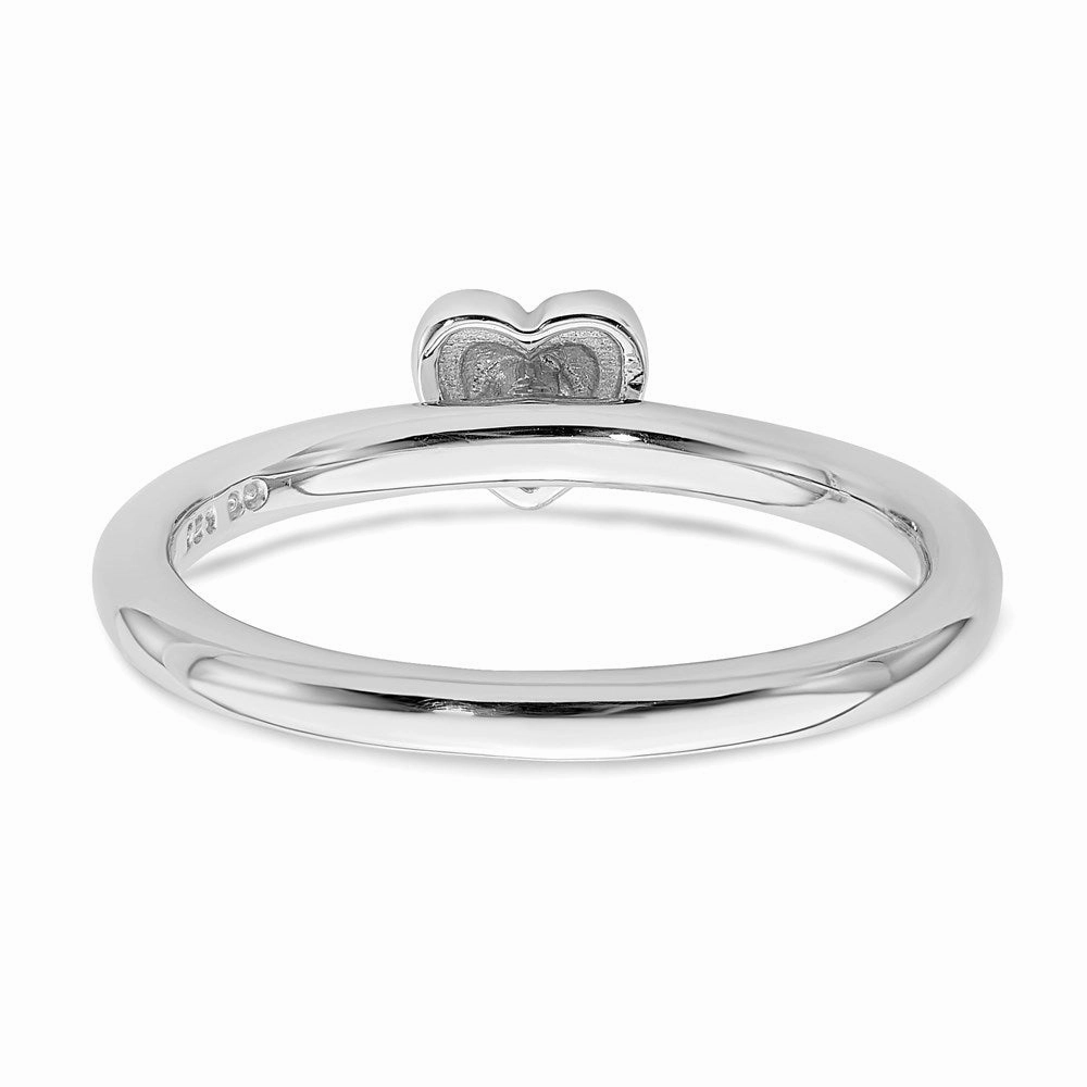 Sterling Silver Stackable Expressions Polished Diamond Heart Ring | QSK1867